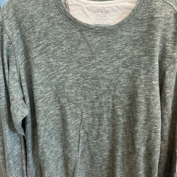 Vince Men's Heathered Forest Green Crewneck Sweatshirt XL GUC - Picture 3 of 4